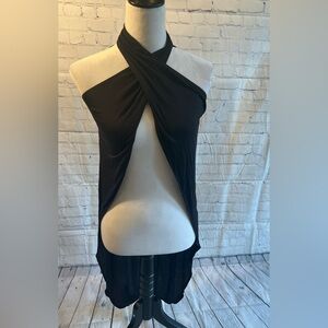 Bebe Women's Black Sleeveless Open Wrap NWT